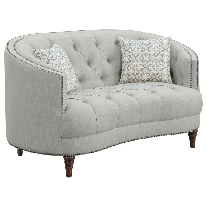 Coaster Furniture Avonlea Grey Fabric Nailhead Loveseat CST-505642