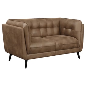 Coaster Furniture Thatcher Brown Button Tufted Loveseat