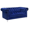 Bleker Tufted Tuxedo Arm Loveseat Blue