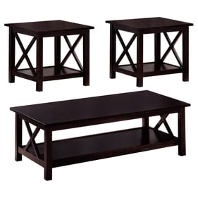 Coaster Furniture Rachelle Deep Merlot 3pc Occasional Table Set