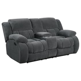 Coaster Furniture Weissman Grey Motion Loveseat with Console