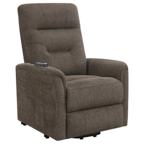 Coaster Furniture Henrietta Brown Power Lift Recliner with Storage Pocket