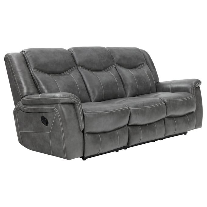 Coaster Furniture Conrad Grey Faux Leather Motion Sofa CST-650354