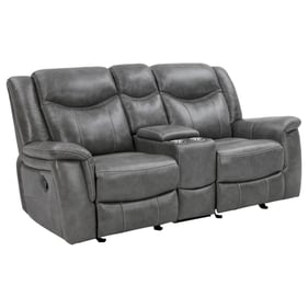 Coaster Furniture Conrad Grey Faux Leather Motion Loveseat