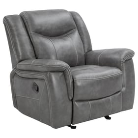 Coaster Furniture Conrad Grey Faux Leather Glider Recliner