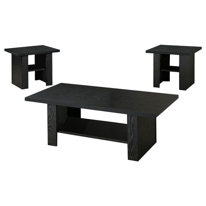 Coaster Furniture Rodez Black Oak 3pc Occasional Table Set CST-700345