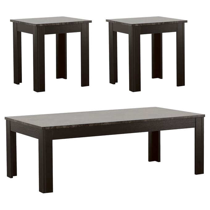 Coaster Furniture Rhodes Grey Black 3pc Occasional Table Set CST-700375