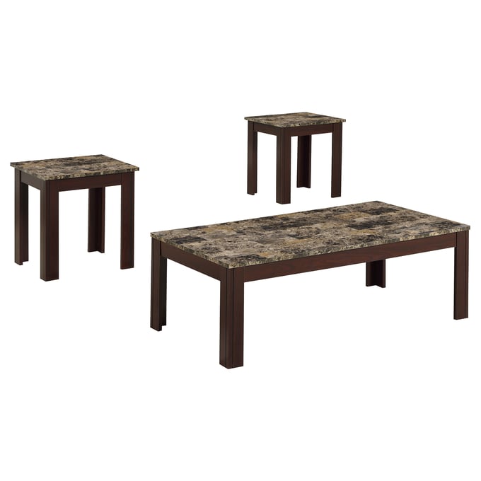 Coaster Furniture Rhodes Brown 3pc Occasional Table Set CST-700395