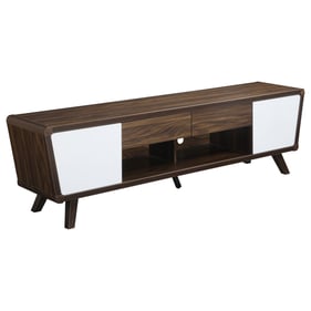 Coaster Furniture Alvin Dark Walnut Glossy White 2 Drawers TV Console