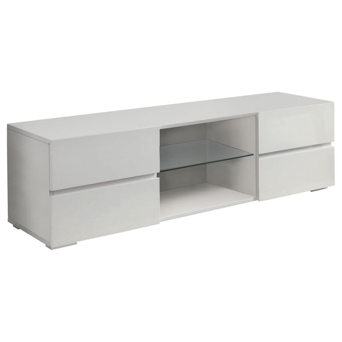 Coaster Furniture Galvin Glossy White 4 Drawers TV Console CST-700825