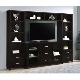 Coaster Furniture Lewes Cappuccino 4pc Entertainment Wall Unit