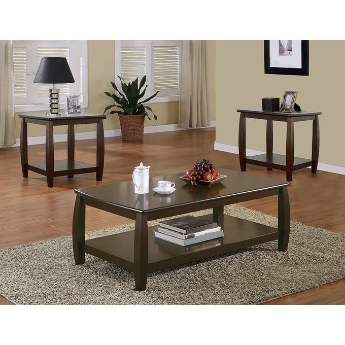 Coaster Furniture Dixon Espresso 3pc Coffee Table Set CST-G701078-S