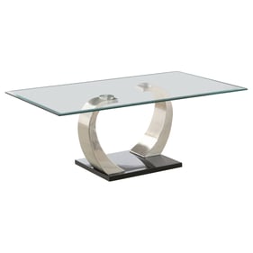 Coaster Furniture Pruitt Satin Glass Top Coffee Table