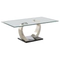 Pruitt Glass Top Coffee Table Clear and Satin