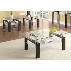 Coaster Furniture Dyer Black 3pc Coffee Table Set