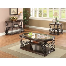 Coaster Furniture Laney Deep Merlot 4pc Coffee Table Set