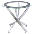 Brooke Glass Top End Table Chrome and Black