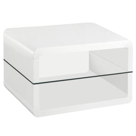 Coaster Furniture Elana Glossy White Square End Table