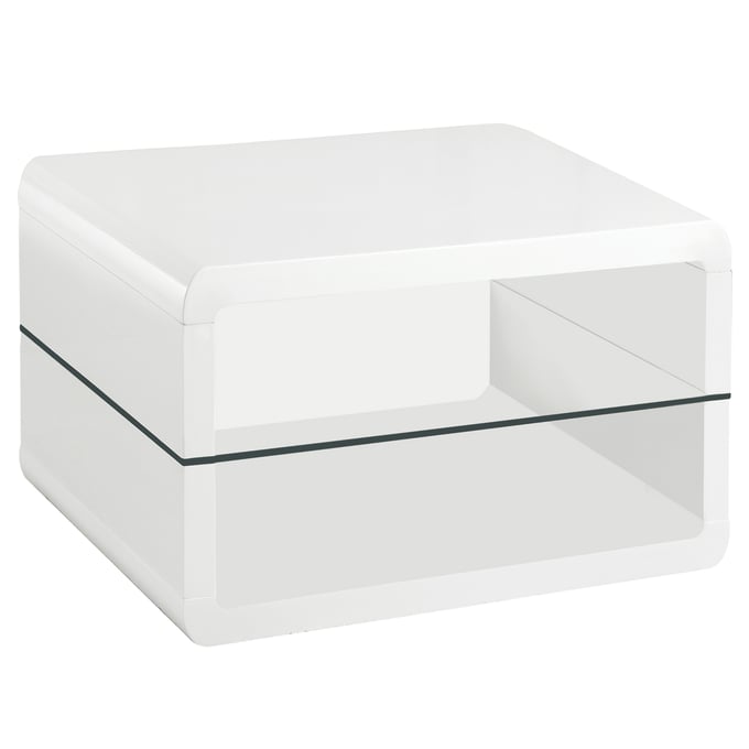 Coaster Furniture Elana Glossy White Square End Table CST-703267