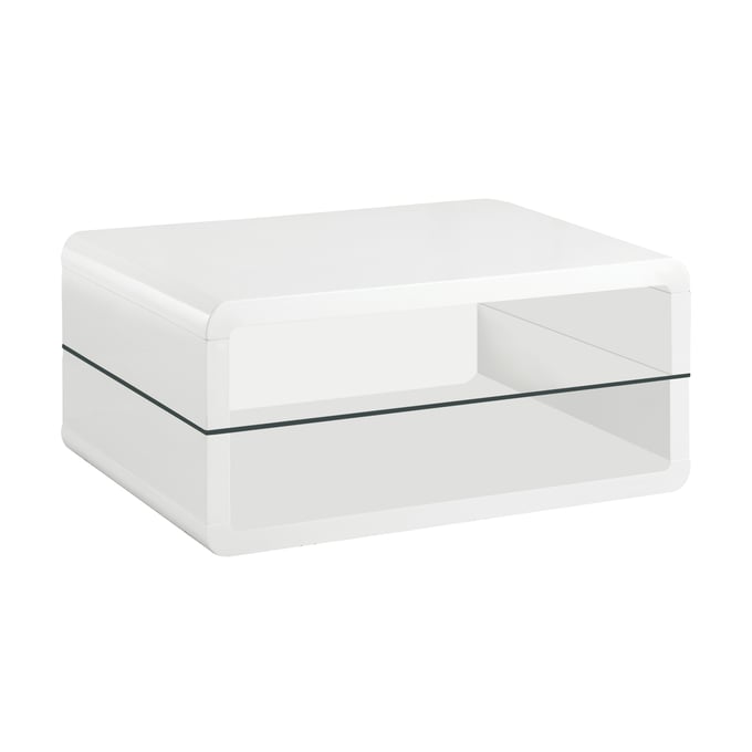 Coaster Furniture Elana Glossy White Rectangle Coffee Table CST-703268