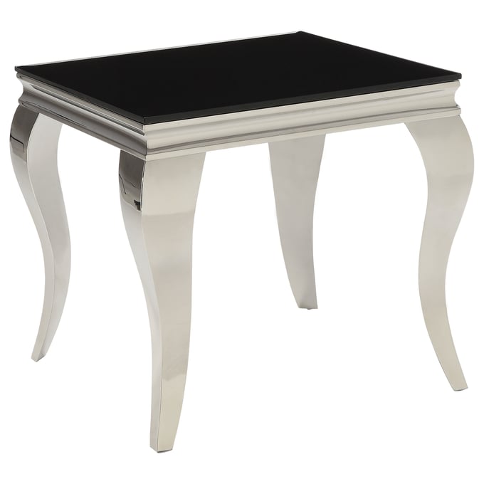 Coaster Furniture Luna Black Chrome Square End Table CST-705017