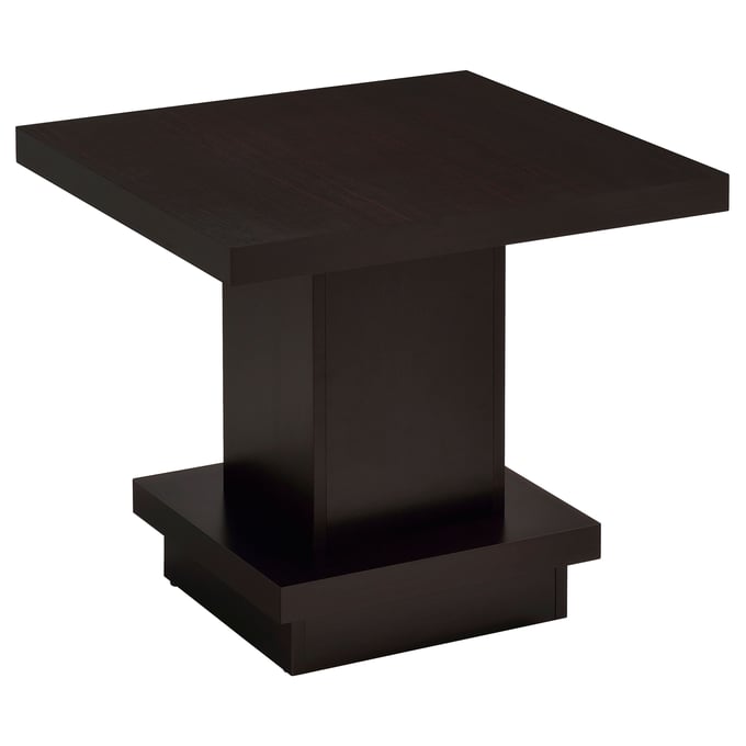 Coaster Furniture Reston Cappuccino Pedestal Square End Table CST-705167