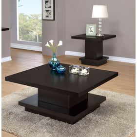 Coaster Furniture Reston Cappuccino Square 3pc Coffee Table Set