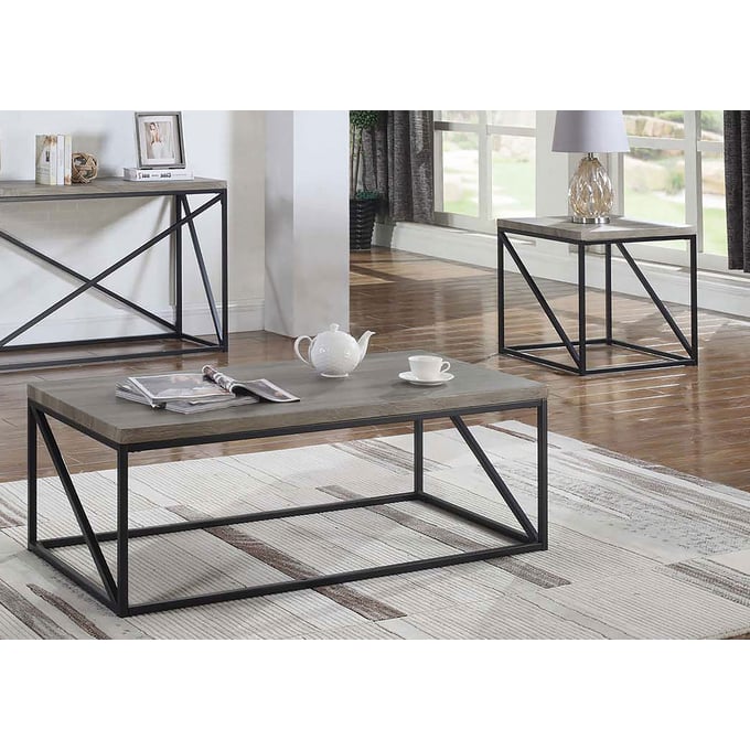 Coaster Furniture Birdie Sonoma Grey 3pc Coffee Table Set CST-70561-OCT-S1