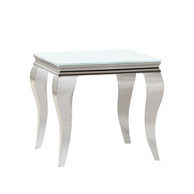 Coaster Furniture Luna White Chrome Square End Table