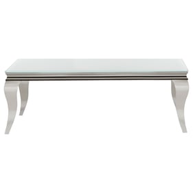 Coaster Furniture Luna White Chrome Rectangle Coffee Table