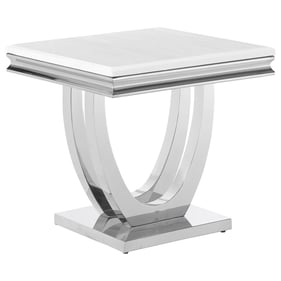 Coaster Furniture Kerwin White Chrome U Base Square End Table