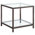 Trini End Table with Glass Shelf Black Nickel