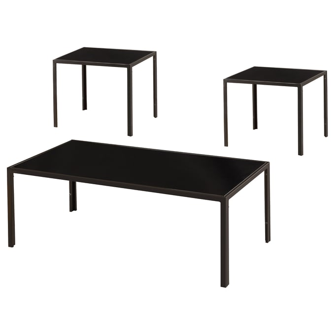 Coaster Furniture Brock Black 3pc Occasional Table Set CST-720457