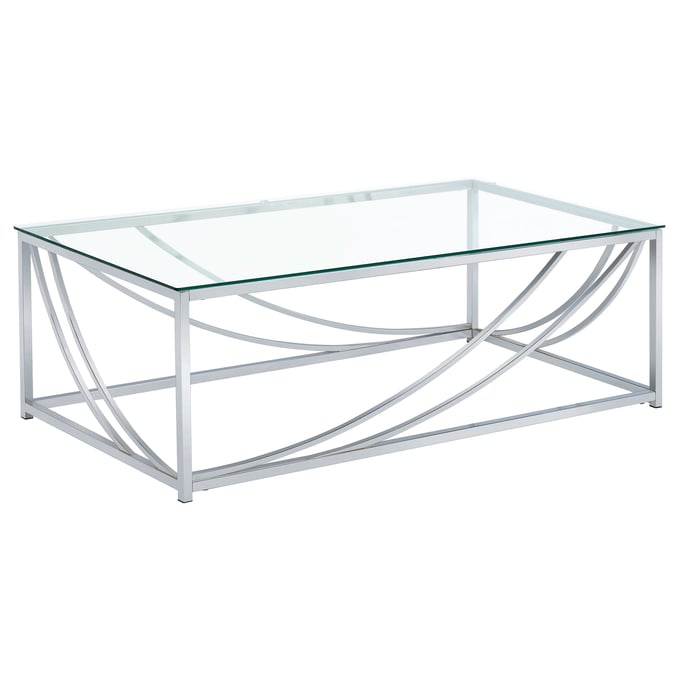 Coaster Furniture Lille Chrome Rectangular Coffee Table CST-720498