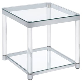 Coaster Furniture Anne Clear Chrome End Table