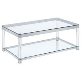 Coaster Furniture Anne Clear Chrome Coffee Table