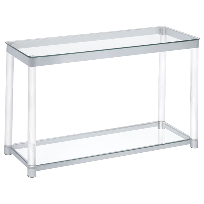 Coaster Furniture Anne Clear Chrome Sofa Table CST-720749