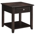 Bradford Square 1-shelf End Table Walnut