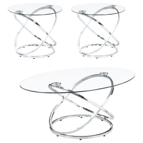 Coaster Furniture Warren Chrome 3pc Occasional Table Set