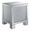 Gillian Square End Table Silver and Clear Mirror