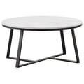 Hugo Round Coffee Table White and Matte Black