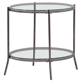 Coaster Furniture Laurie Black Nickel Clear Round End Table