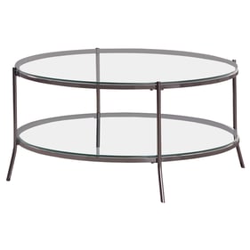 Coaster Furniture Laurie Black Nickel Clear Round Coffee Table