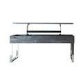 Baines Lift Top Storage Coffee Table Dark Charcoal and Chrome