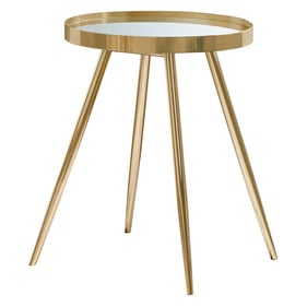 Coaster Furniture Kaelyn Gold Round Mirror Top End Table