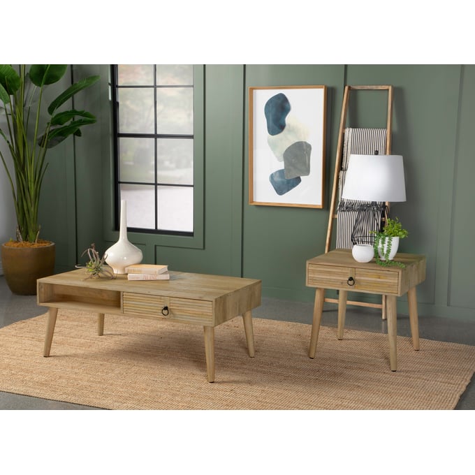 Coaster Furniture Zabel Natural 3pc Coffee Table Set CST-72425-OCT-S1