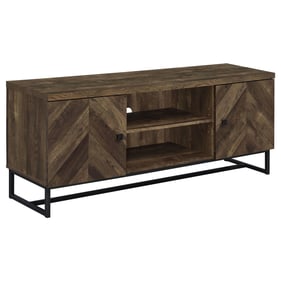 Coaster Furniture Myles Rustic Oak Herringbone TV Console