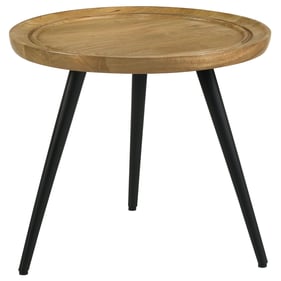 Coaster Furniture Zoe Natural Black Round End Table