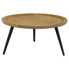 Coaster Furniture Zoe Natural Black Round Coffee Table