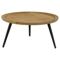 Zoe Round Coffee Table with Trio Legs Natural and Black